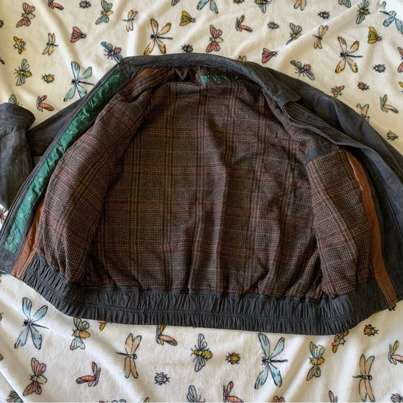 Vintage Overland Silverado Leather Bomber Jacket Blanket Lined Wool Pilot Flight - Picture 7 of 15